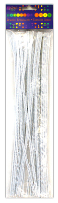 Druciki kreatywne 30 cm białe, 25 szt.