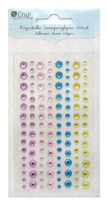 Kryształki samoprzylepne, 120 szt. pastel sweeties