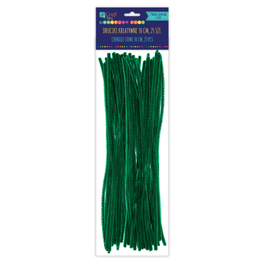 Druciki kreatywne 30 cm ciemno-zielone, 25 szt.