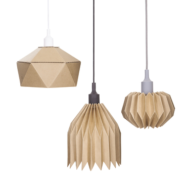 Lampa z tektury diy - szara oprawka