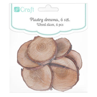 Plastry drewna koło, 6 szt. fi-4-5 cm