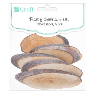 Plastry drewna owal, 6 szt. fi-5-8 cm