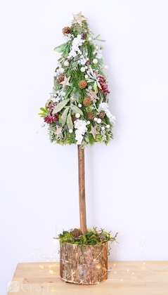 Gałązka oliwna efekt lodu z kryształami 40 cm