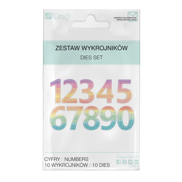 Zestaw wykrojników dpCraft - cyfry z przeszyciem, 10 szt.