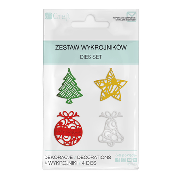 Zestaw wykrojników dpCraft - świąteczne dekoracje, 4 szt.