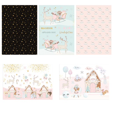 Blok papierów kreatywnych z elementami do wycinania - frosty pastels, 20 arkuszy