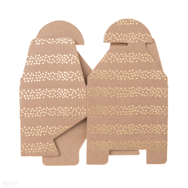 Pudełka składane candy box, 6x7,5x2,5 cm, złote paski, 4 szt.
