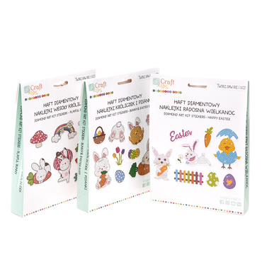 HAFT DIAMENTOWY - NAKLEJKI KRÓLICZEK I PISANKI
