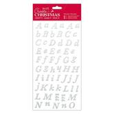 Naklejki brokatowe - Papermania - Alphabet, srebrne