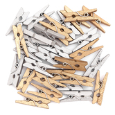 Mini klamerki - gold & silver, 30 szt.