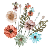 Kwiaty papierowe Dusty Blush, 12 szt. beż, ceglany, miętowy