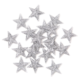 Gwiazdki samoprzylepne z brokatem 3,1 cm, 20 szt. srebrne