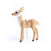 Zawieszka sarenka deco jasny brąz z brokatem, 10 cm