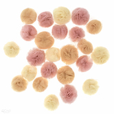 Pompony tiulowe mix, 24 szt. nude
