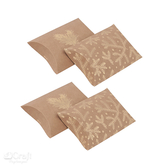 Pudełka składane pillow box, 10x11 cm, gałązka sosny, 4 szt