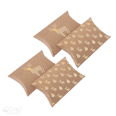 Pudełka składane pillow box, 10x11 cm, jeleń, 4 szt