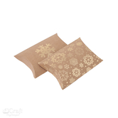 Pudełka składane pillow box, 15x13,5 cm, śnieżynki, 2 szt.