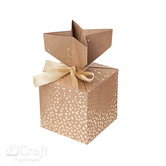 Pudełka składane candy box, 10x10 cm, złote kropki, 2 szt.