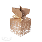 Pudełka składane candy box, 10x10 cm srebrne kropki, 2 szt.