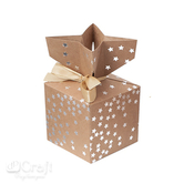 Pudełka składane candy box, 10x10 cm srebrne gwiazdki, 2 szt.