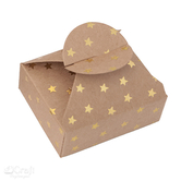 Pudełka składane candy box, 6x7,5x2,5 cm, złote gwiazdki, 4 szt.