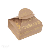 Pudełka składane candy box, 6x7,5x2,5 cm, złote paski, 4 szt.