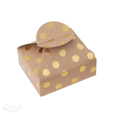 Pudełka składane candy box, 6x7,5x2,5 cm, złote kropki, 4 szt.