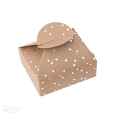 Pudełka składane candy box, 6x7,5x2,5 cm, srebrne kropeczki, 4 szt.