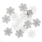 Samoprzylepne kształty z drewna śnieżynki, 16 szt., białe, szare