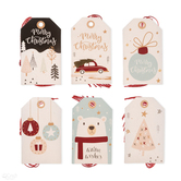 Zawieszki do prezentów ze sznurkiem, christmas pastels, 24 szt.