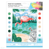 Duży zestaw do malowania po numerach - artiste - tropical flamingo