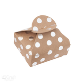 Pudełka składane candy box, 6x7,5x2,5 cm, srebrne kropki, 4 szt.