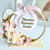 Pamiątka komunijna na stojącej obręczy