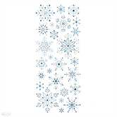 NAKLEJKI BROKATOWE ORNAMENTOWE - ŚNIEŻYNKI SILVER & BLUE, 26 SZT.