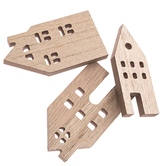 DREWNIANE DOMKI, 1 CM X 10 CM, 3 SZT.