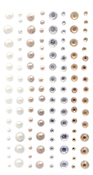 Kryształki i perły samoprzylepne, 120 szt. nature tones