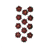 Naklejki brokatowe 3D - poinsettia , 12 szt