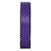 Tasiemka satynowa w kropki - Anita's - deep purple, 3 m