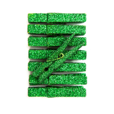 Klamerki brokatowe zielone 4,8 cm, 8 szt.