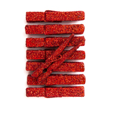 Klamerki brokatowe czerwone 4,8 cm, 8 szt.