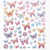 Naklejki - pastelowe motyle i kwiaty, 63 szt