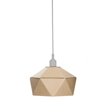 Lampa z tektury diy - szara oprawka