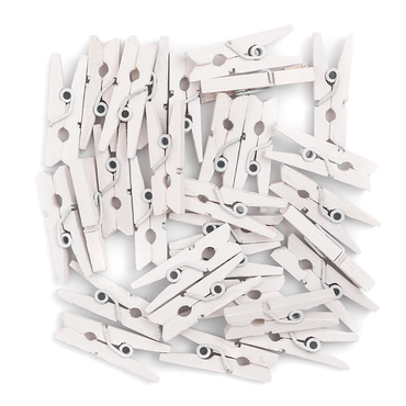 Mini klamerki - white, 30 szt.