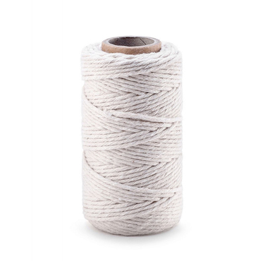 Sznurek bawełniany do makramy 3 mm 200 m, biały (naturalny)