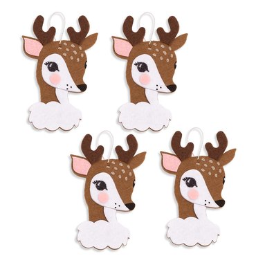 Kreatywne dekoracje z filcu - zawieszki Bambi, 4 szt.