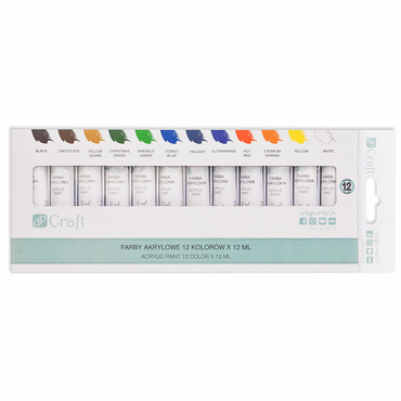 Farby akrylowe 12 kolorów x 12 ml