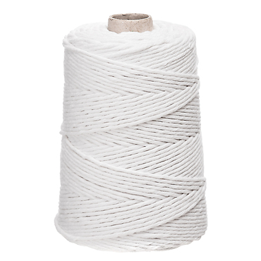 Sznurek bawełniany skręcany 3 mm 100 m, biały