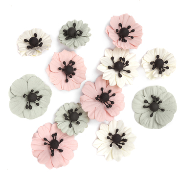 Anemony papierowe, 12 szt. cream&nude