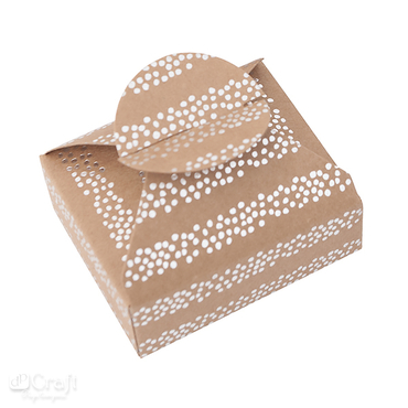 Pudełka składane candy box, 6x7,5x2,5 cm, srebrne paski, 4 szt.