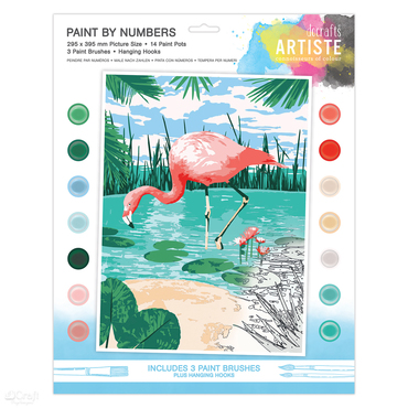 Duży zestaw do malowania po numerach - artiste - tropical flamingo